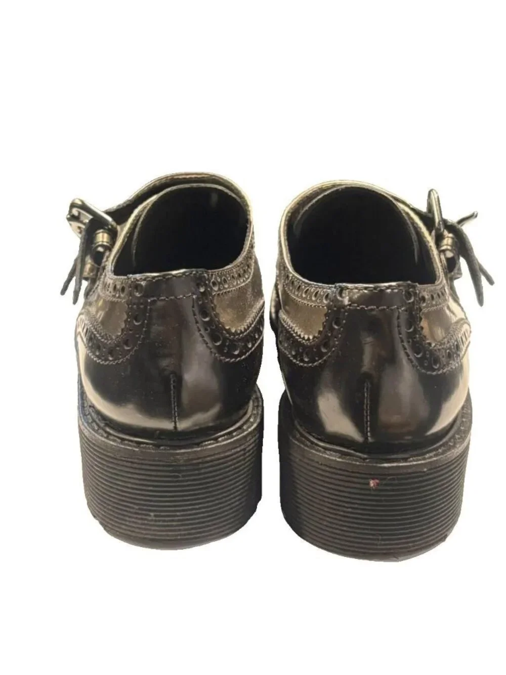 Prada Sport Leather Shoes Monk Strap Wing Tip Bicolor Sneakers Black 37